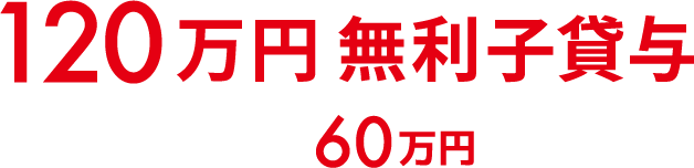 120万円無利子貸与 5年以上勤続で60万円返済免除